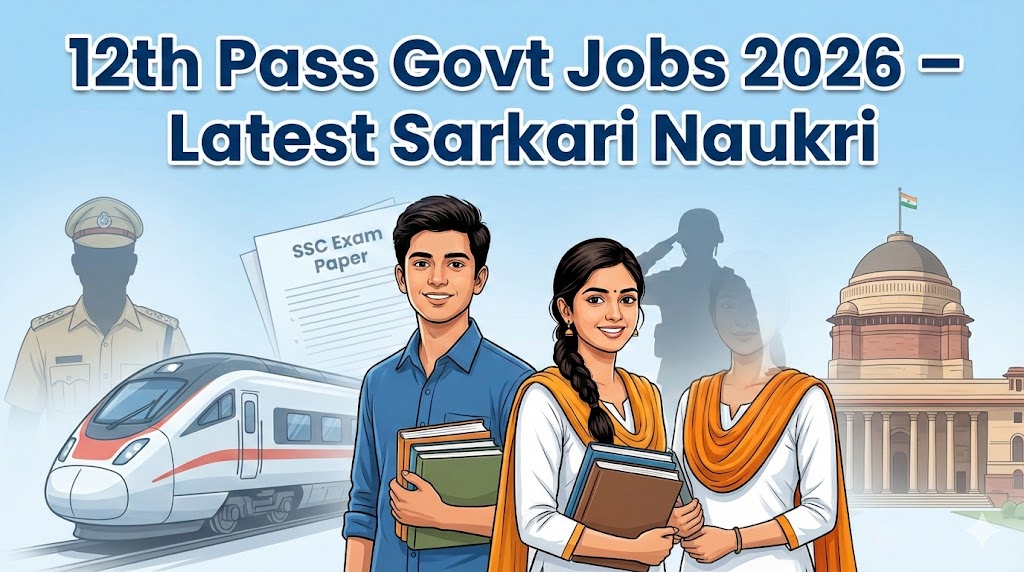 12th Pass Govt Jobs 2026 latest vacancy notification banner