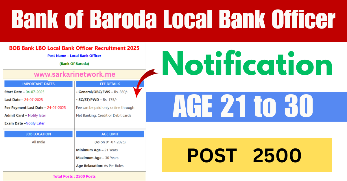 Bank of Baroda Local Bank Officer