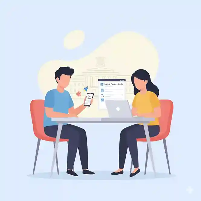 Illustration showing latest Fast Job updates on laptop and mobile